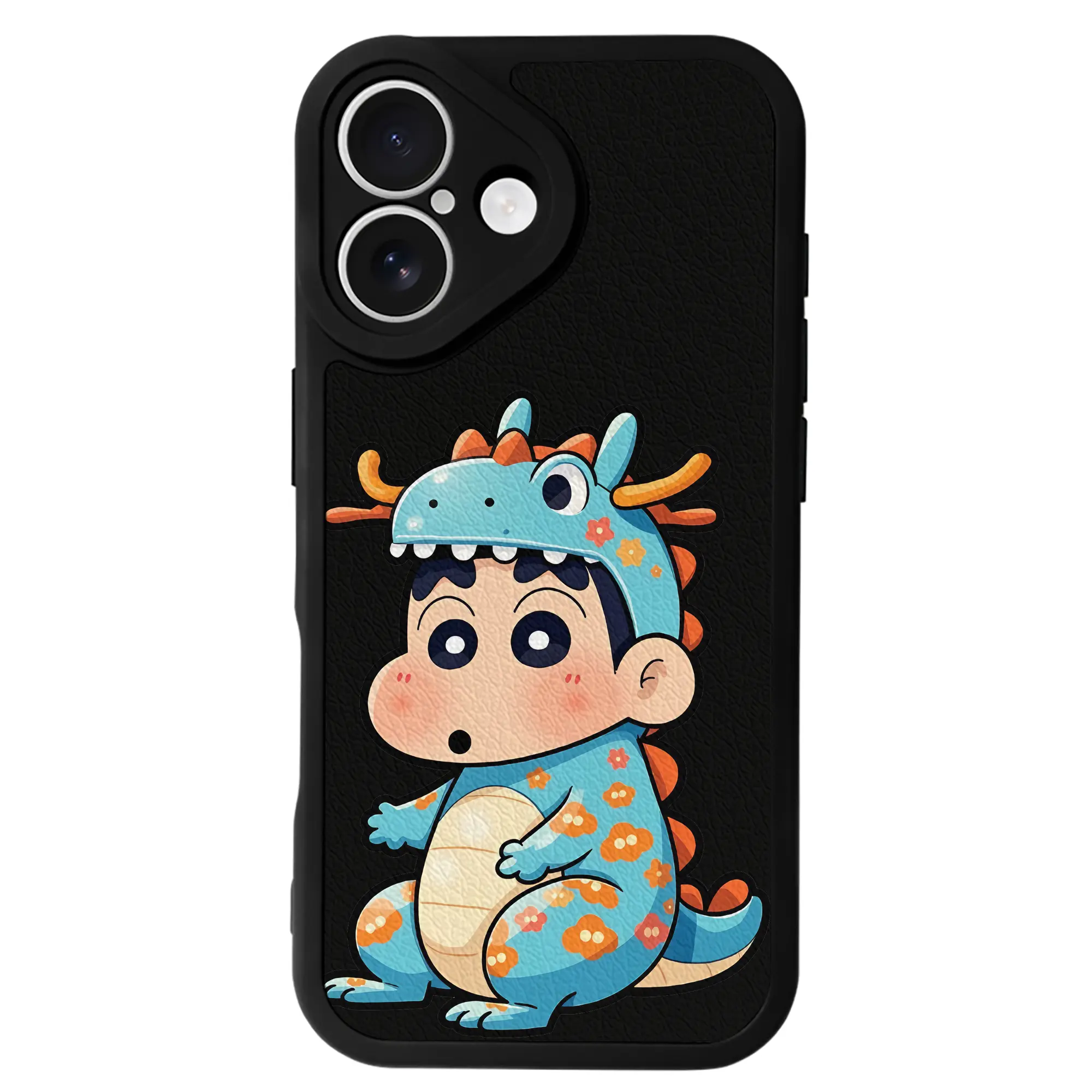 クレヨンしんちゃん グッズ 野原 しんのすけ - IPhone 16シリーズ対応 ・ シリコンスマホケース ・ レザー調 ・ 高精度フィット ・ 耐衝撃 ・ ワイヤレス充電対応 ・ 精密カット